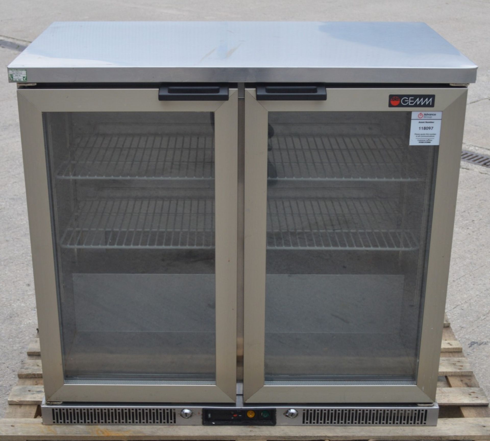 1 x Gemma Stainless Steel Two Door Backbar Bottle Cooler