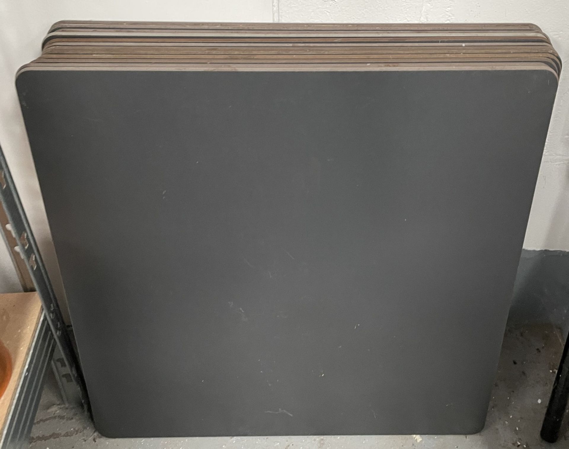 18 x Restaurant Table Tops Featuring a Slate Finish - Square with Rounded Edges - Size: 69 x 69