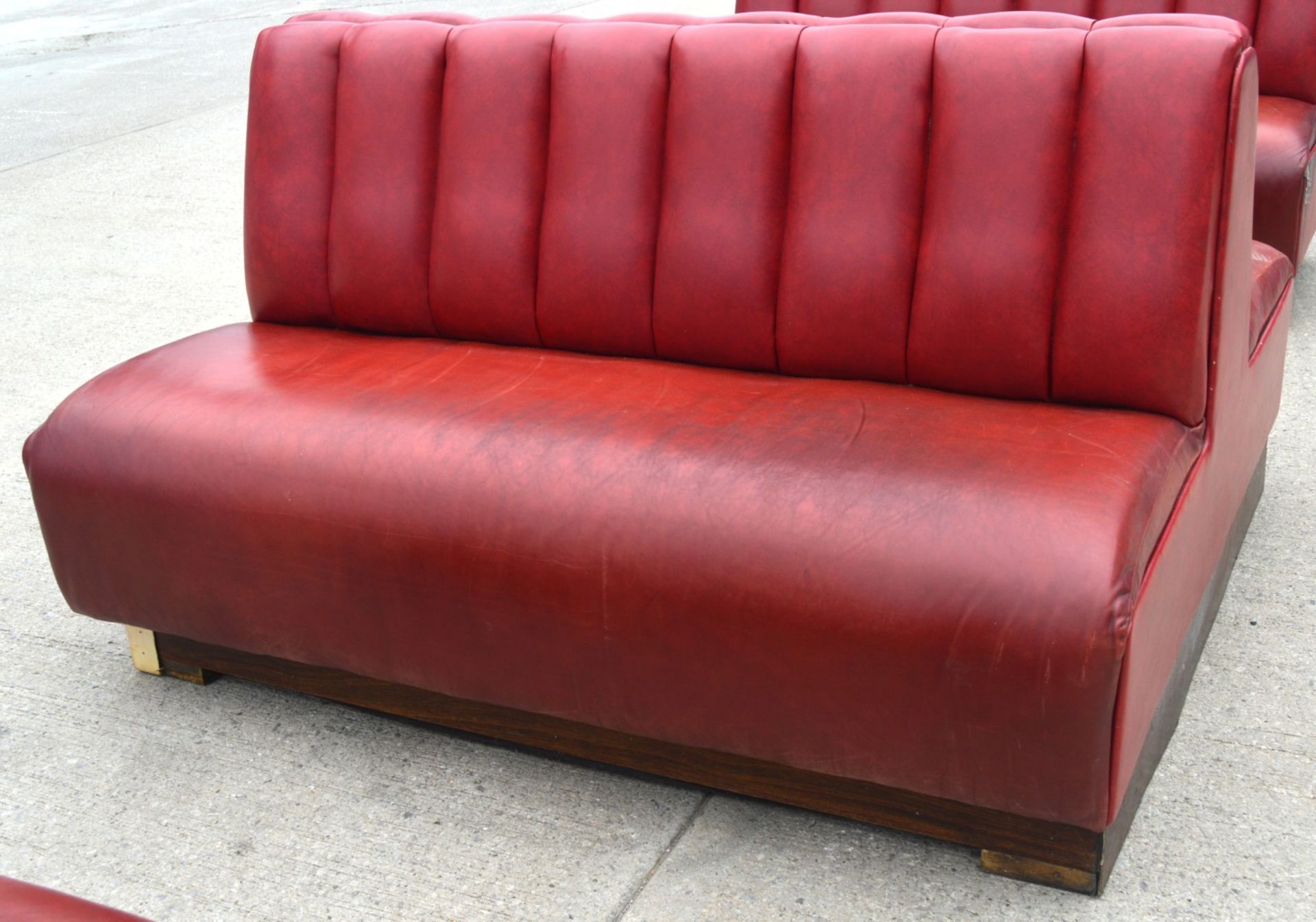 1 x Collection of Restaurant / Bar Seating Booths Suitable for Upto 8 Persons - Deep Red Faux - Image 10 of 15