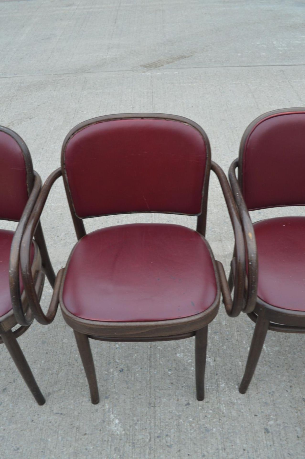 11 x Bentwood 'Gustav Adolf Schneck Style' Dining Chairs - Features Red Seat Pads and Fabric Backs - Image 10 of 17