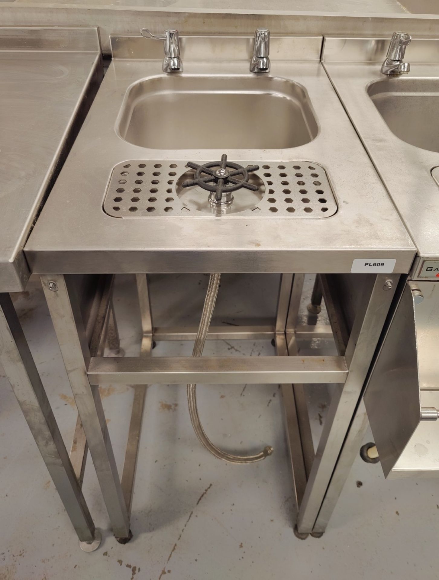 1 x Stainless Steel Bar Wash Station Featuring an Integral Glass Rinser, Wash Bowl and Hot/Cold Taps - Image 3 of 5