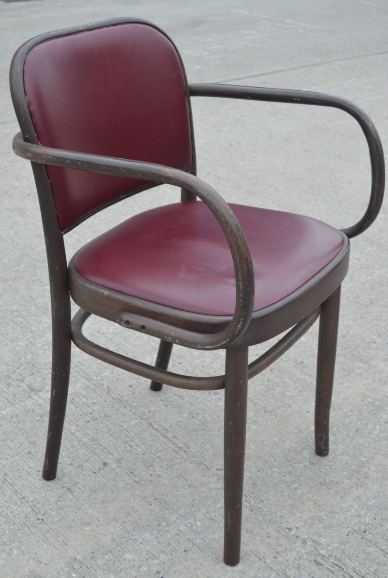 11 x Bentwood 'Gustav Adolf Schneck Style' Dining Chairs - Features Red Seat Pads and Fabric Backs - Image 16 of 17