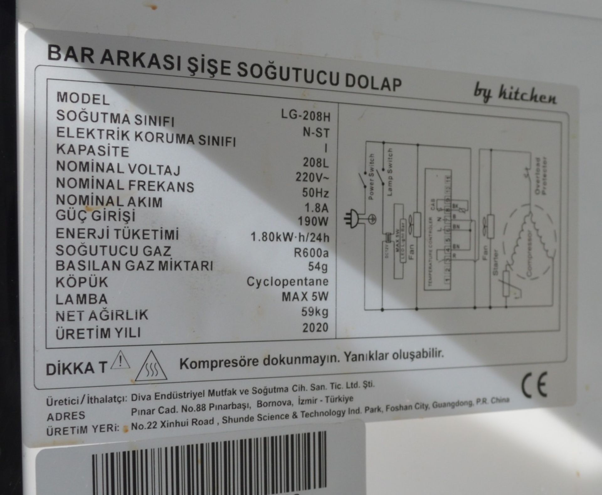 1 x Kitchen LG0208H Backbar Two Door Bottle Cooler in Black - Image 10 of 12