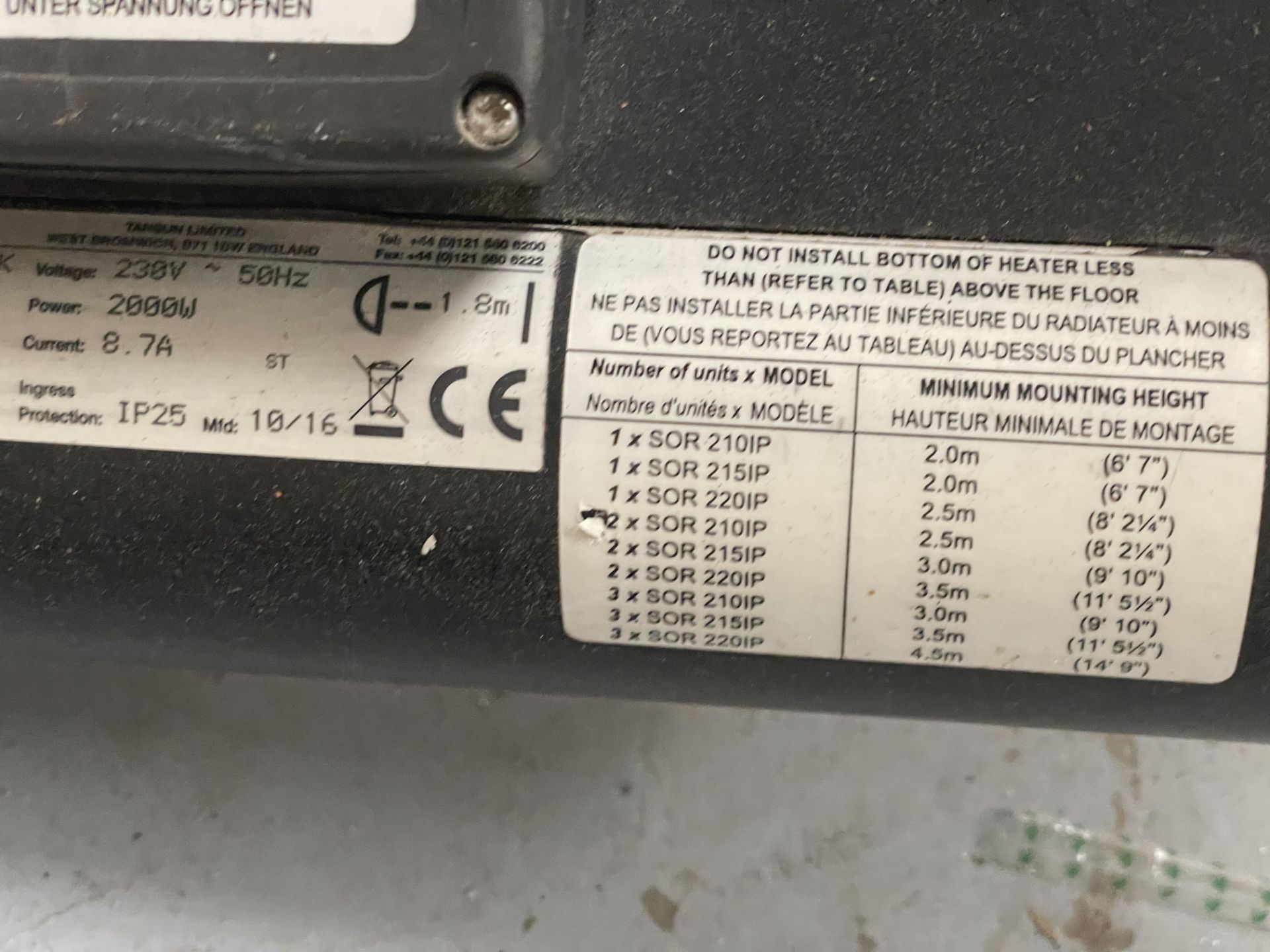 7 x Tansun Sorrento Infrared Outdoor Table Heaters - 2000w 230v IP25  - Model 220IP - RRP £2,000 - Image 9 of 9