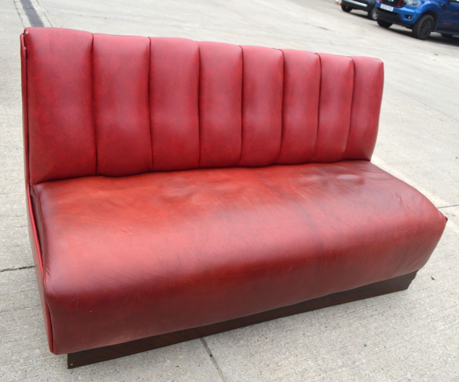 1 x Collection of Restaurant / Bar Seating Booths Suitable for Upto 8 Persons - Deep Red Faux - Image 9 of 15