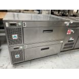 1 x Adande VCS Double Drawer Countertop Fridge Freezer - Dimensions: H x W x D cms - 240v