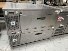 1 x Adande VCS Double Drawer Countertop Fridge Freezer - Dimensions: H x W x D cms - 240v