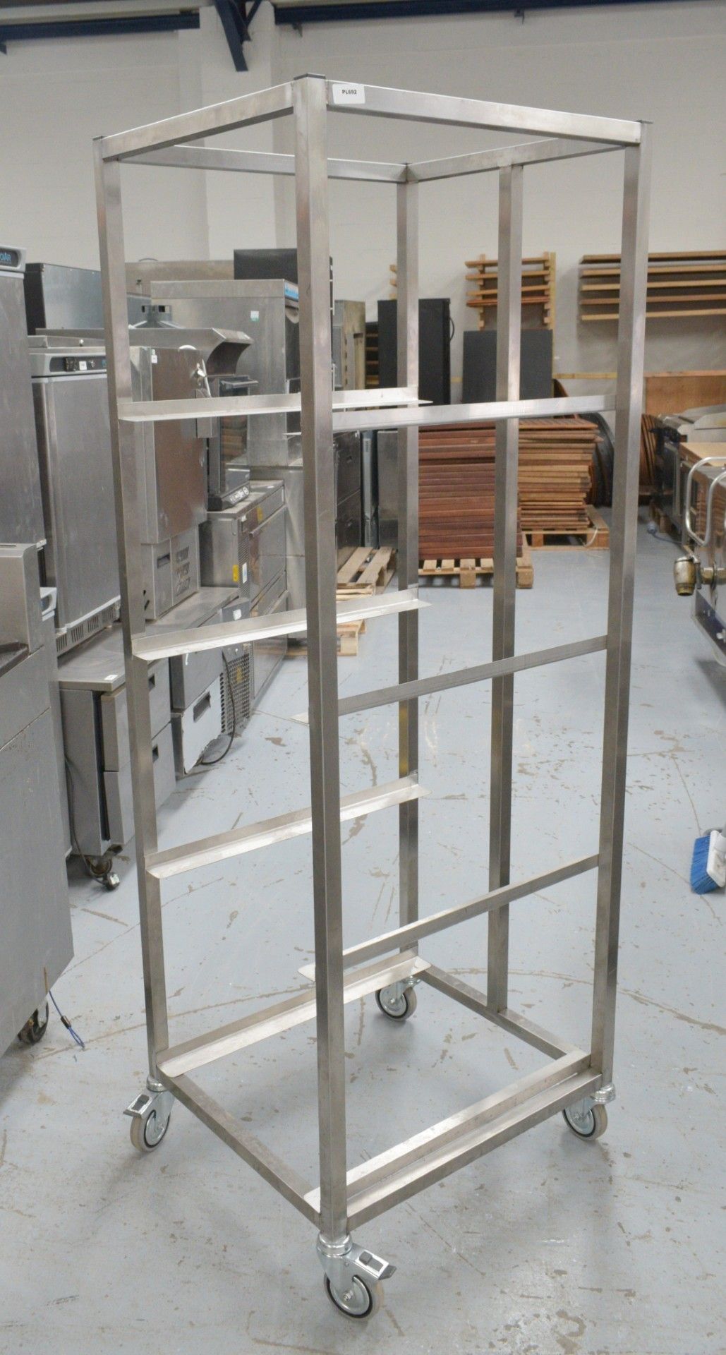1 x Stainless Steel Mobile Tray Rack on Castors - Dimensions: H180 x W57 x D66 cms - Image 9 of 9