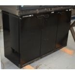 1 x Precision Triple Door Backbar Bottle Cooler - Solid Doors Finished in Black - Model BBS1350