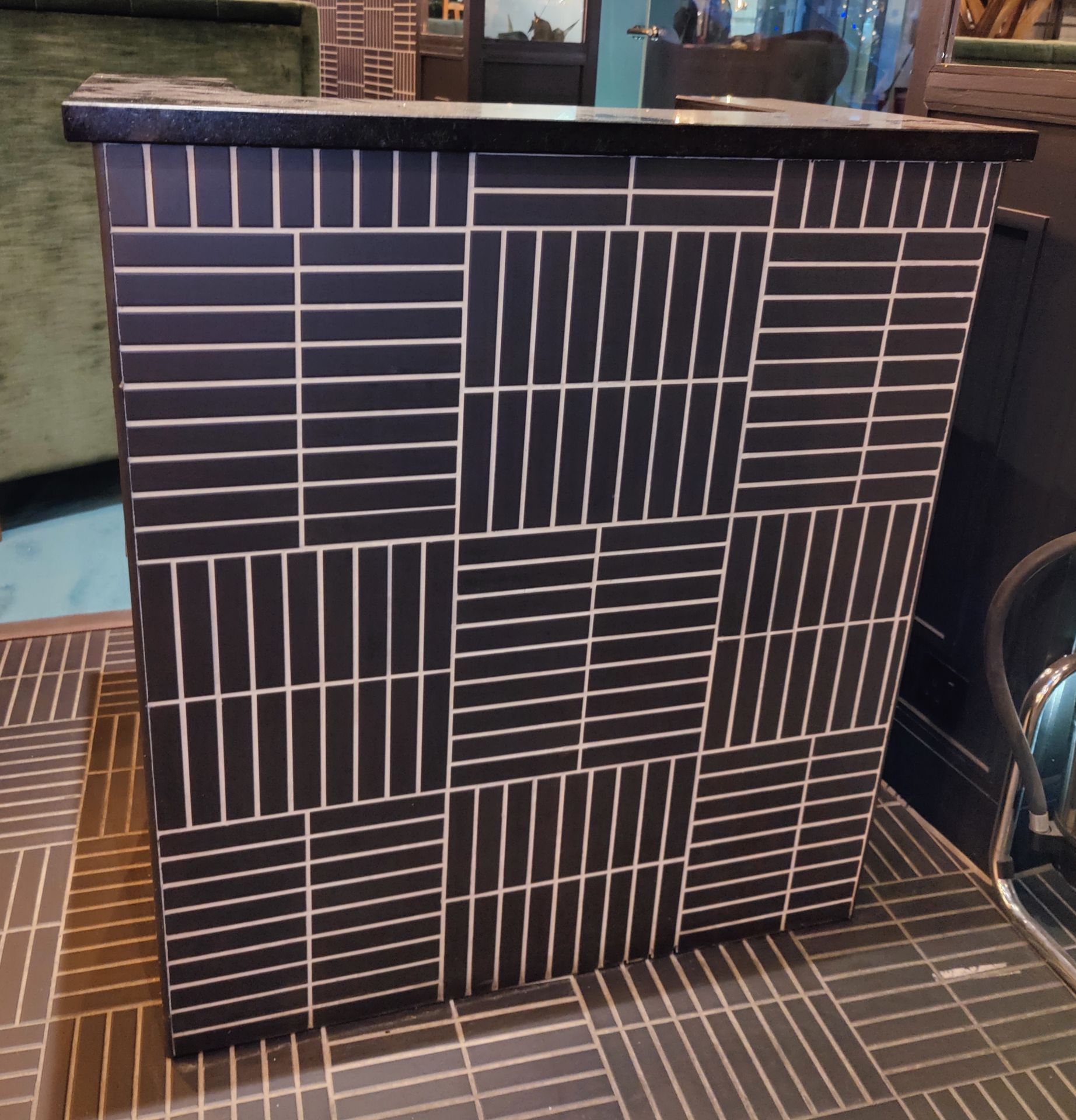 1 x Waiter Station Featuring a Bespoke Tiled Finish, Granite Top with Space for Epos and Storage