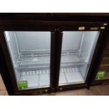 1 x GAMKO Two Door Back Bar Bottle Cooler - Dimensions: H90 x W90 x D57 cms