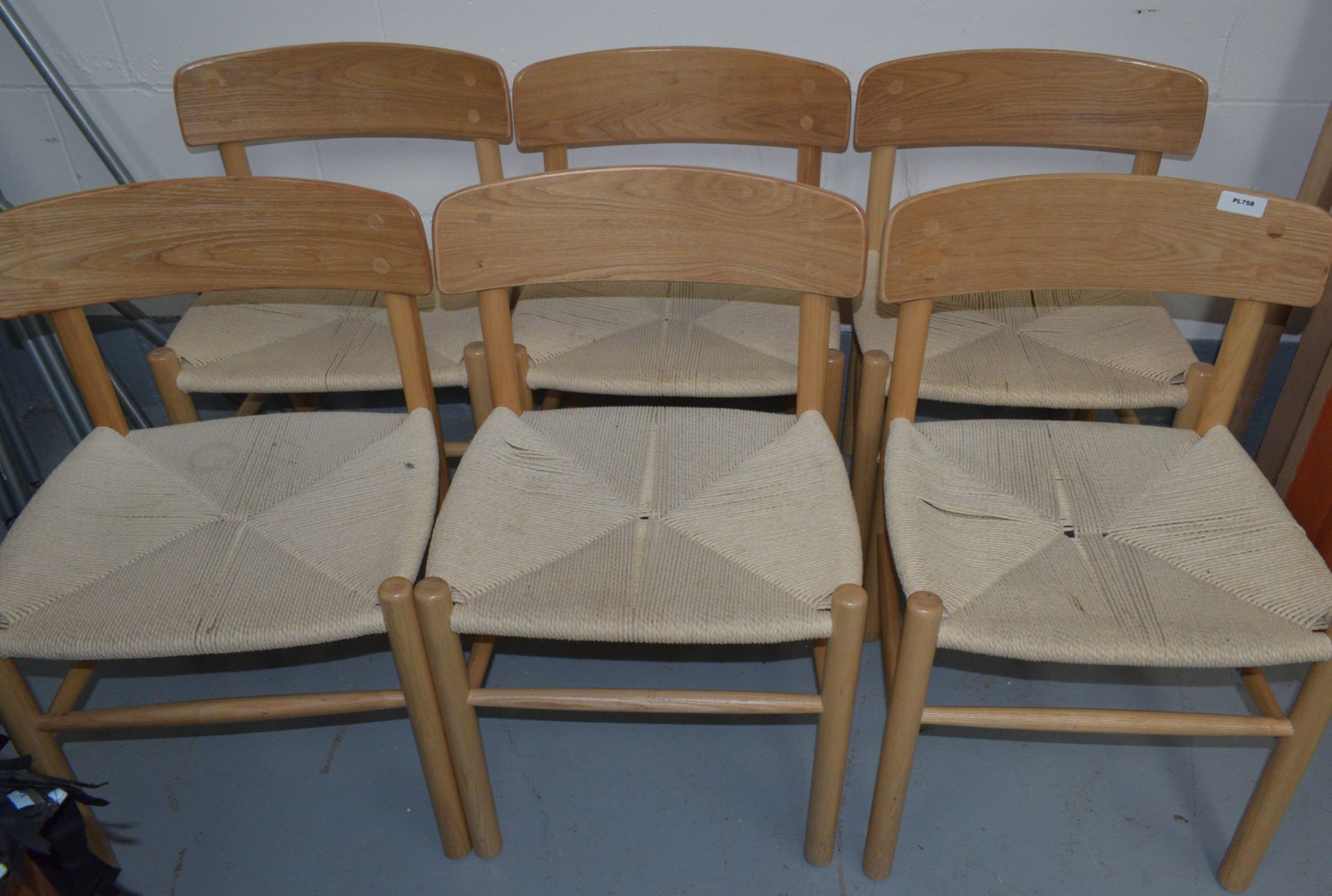 6 x Dining Chairs Featuring a Beech Wood Construction and Rattan Seats - Dimensions: H45/78 x W50 - Image 2 of 7