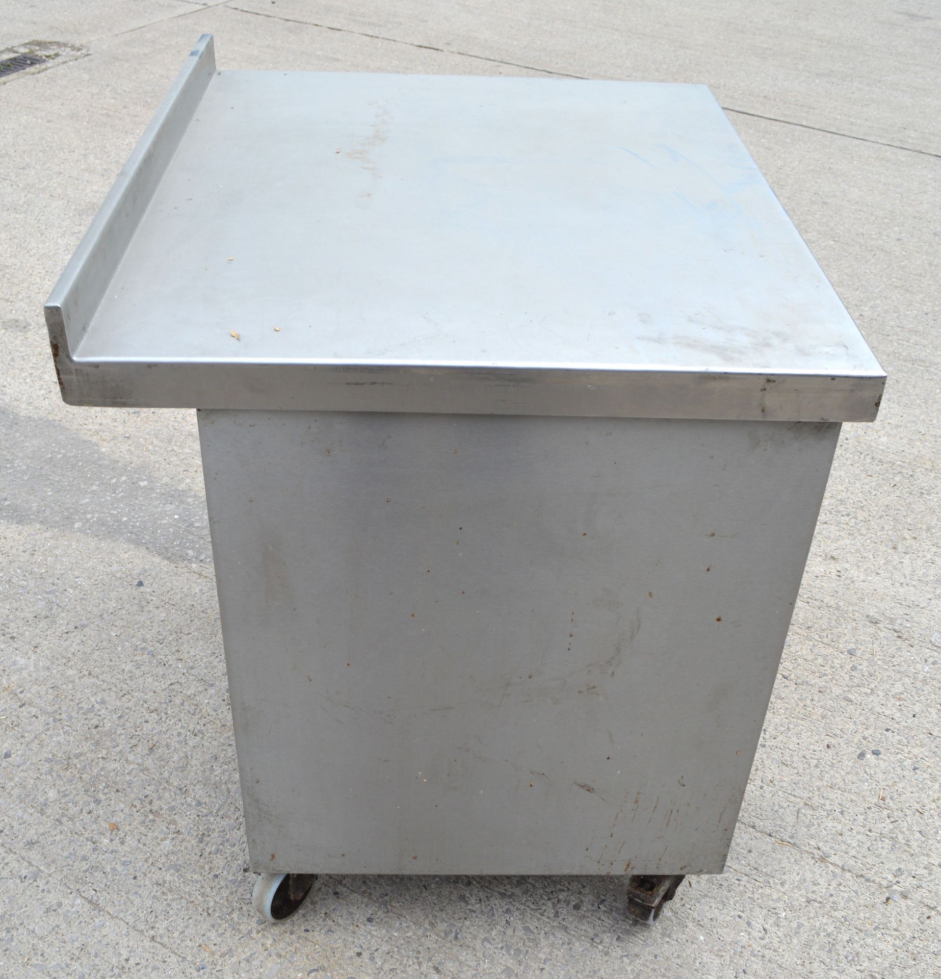 1 x Stainless Steel Two Door Heated Warming Cabinet with Preparation Surface and Castor Wheels - Image 9 of 10