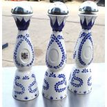 3 x Clase Azul Reposado Tequila Bottles - Three Empty Bottles of VIP Tequila