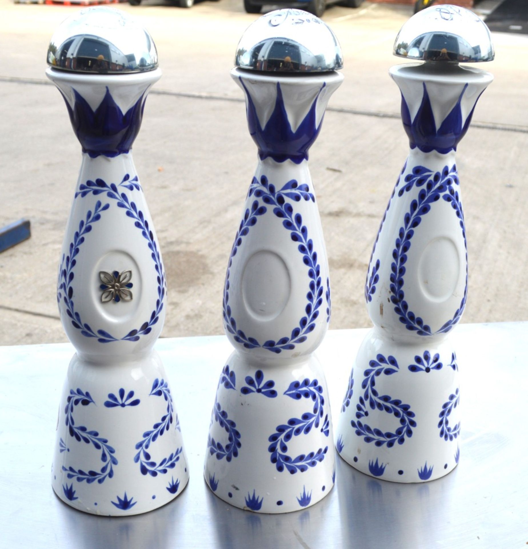 3 x Clase Azul Reposado Tequila Bottles - Three Empty Bottles of VIP Tequila