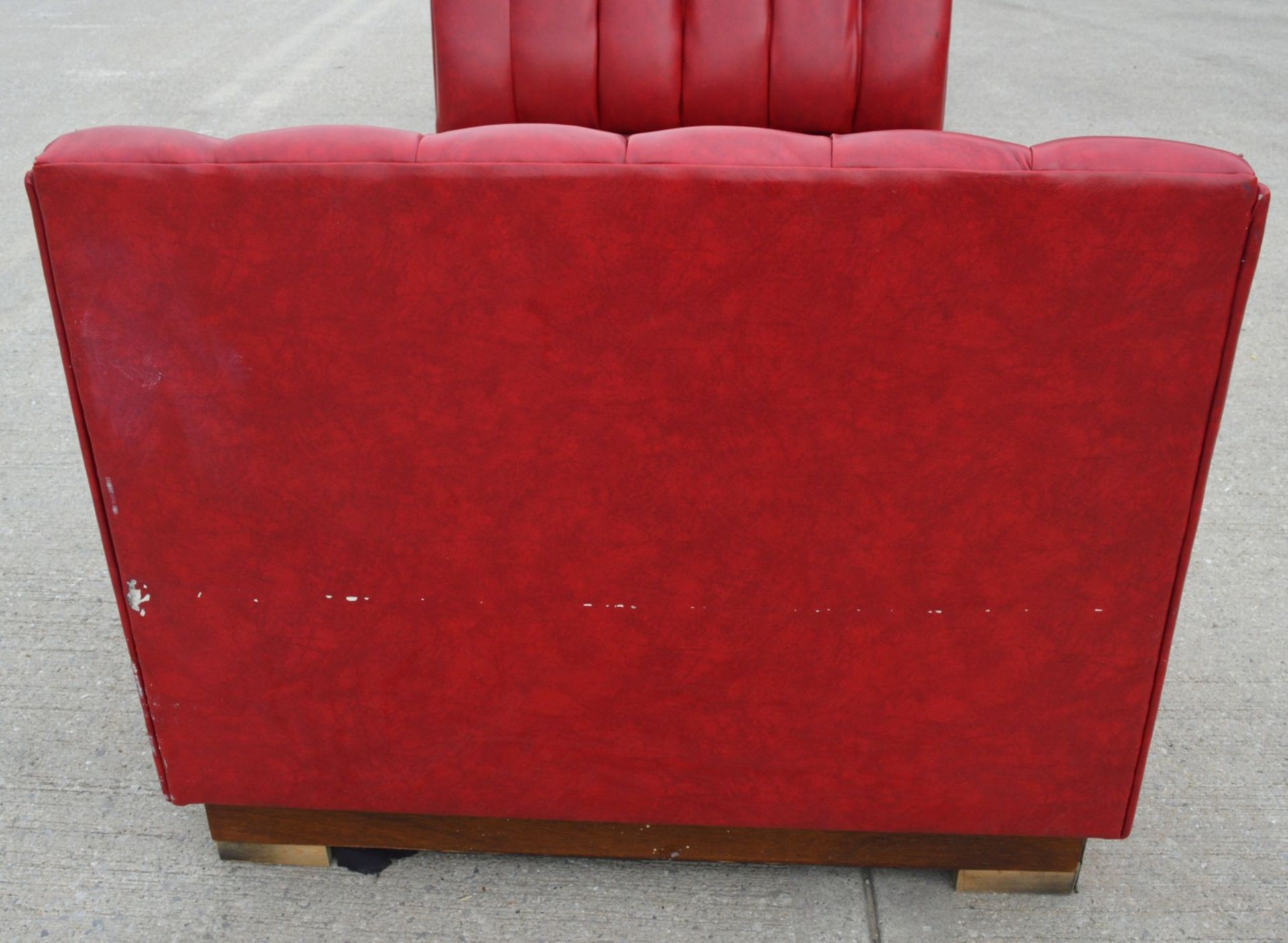 1 x Collection of Restaurant / Bar Seating Booths Suitable for Upto 8 Persons - Deep Red Faux - Image 5 of 15