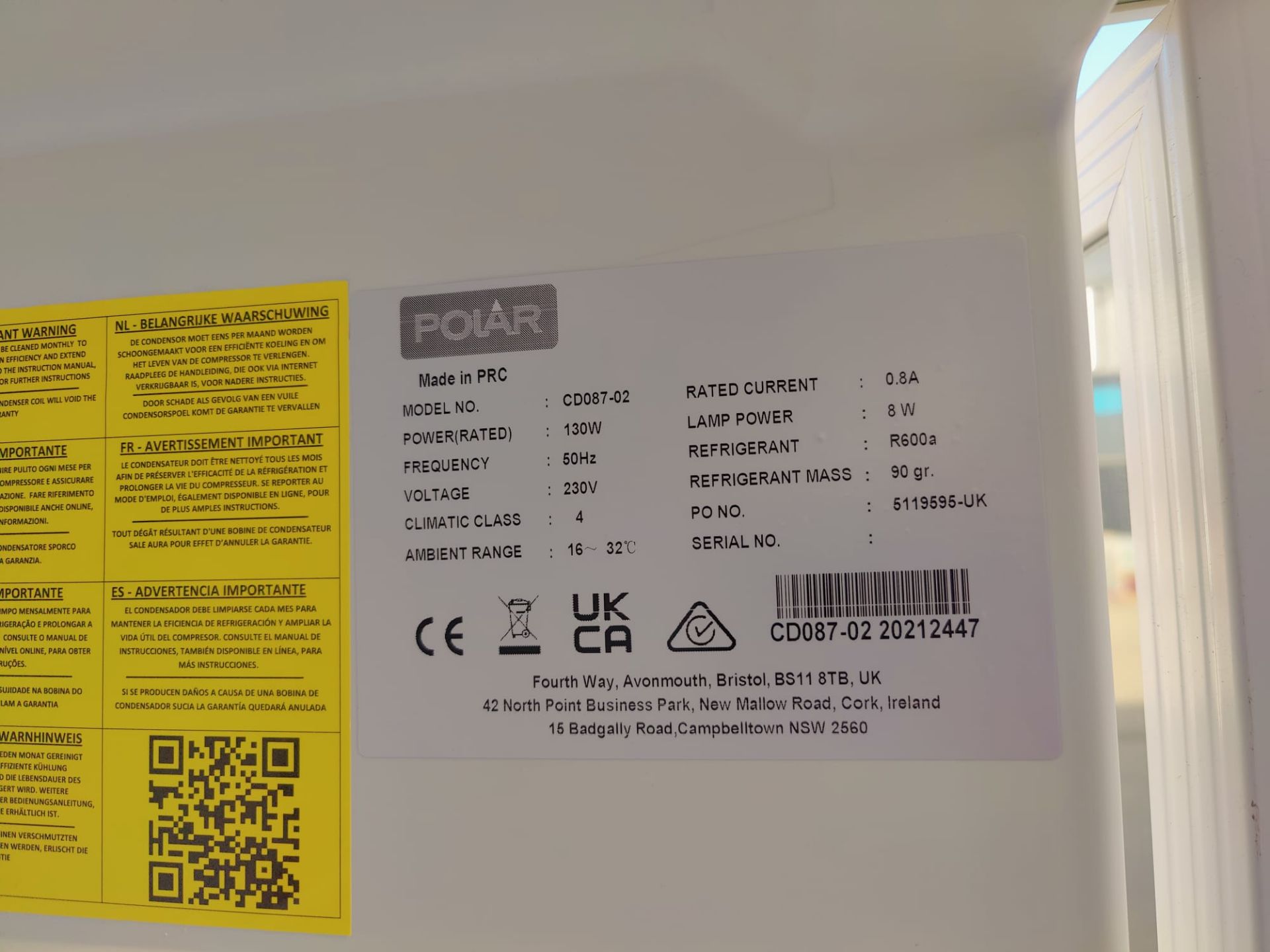 1 x Polar CD087 Upright Single Door Drinks Display Fridge - Dimensions: H185 x W60 x 60 cms - Image 11 of 14