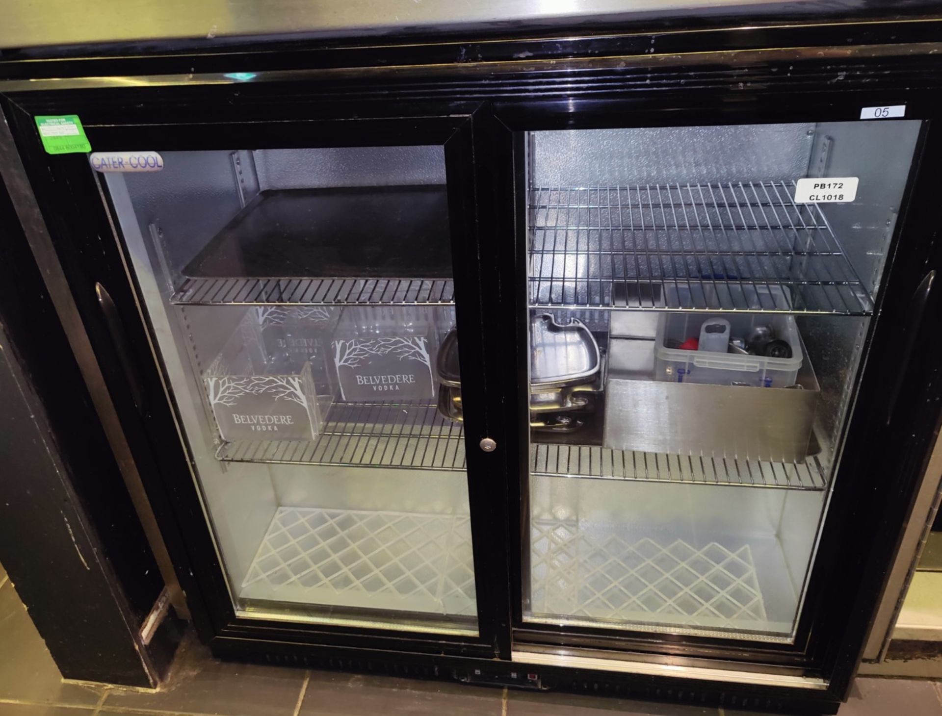 1 x CATER-COOL Sliding Door Back Bar Bottle Cooler - Dimensions: H90 x W90 x D52 cms