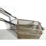 2 x Commercial Fryer Baskets - Basket Dimensions: H10 x 30 x 20 cms