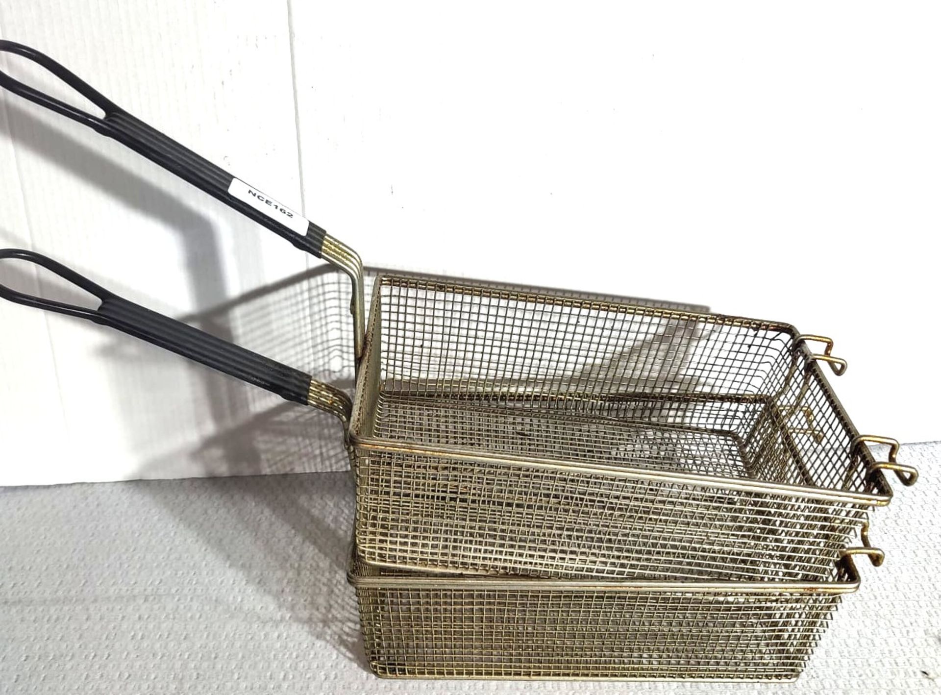 2 x Commercial Fryer Baskets - Basket Dimensions: H10 x 30 x 20 cms