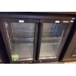1 x GAMKO Two Door Back Bar Bottle Cooler - Dimensions: H90 x W90 x D57 cms