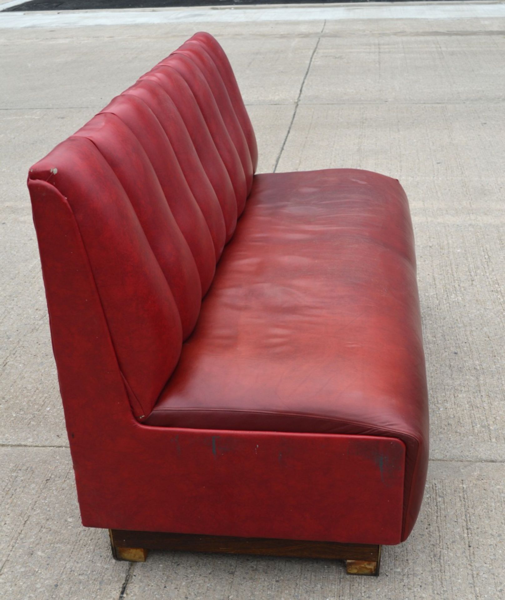 1 x Collection of Restaurant / Bar Seating Booths Suitable for Upto 8 Persons - Deep Red Faux - Image 8 of 15