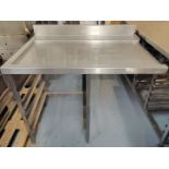 1 x Stainless Steel Passthrough Dishwasher Outlet Table with Tray Racks - Dimensions: H87 x W110