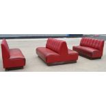 1 x Collection of Restaurant / Bar Seating Booths Suitable for Upto 8 Persons - Deep Red Faux