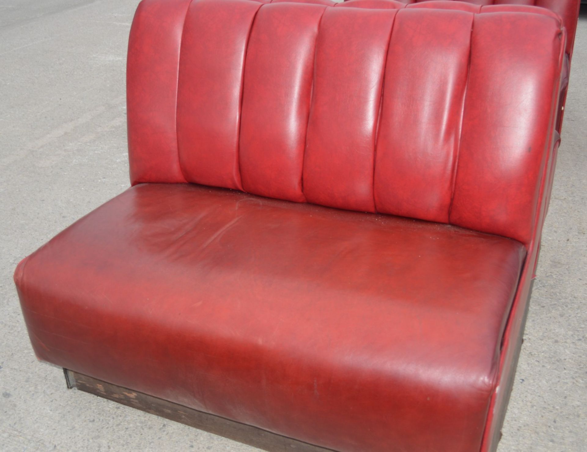 1 x Collection of Restaurant / Bar Seating Booths Suitable for Upto 8 Persons - Deep Red Faux - Image 10 of 15