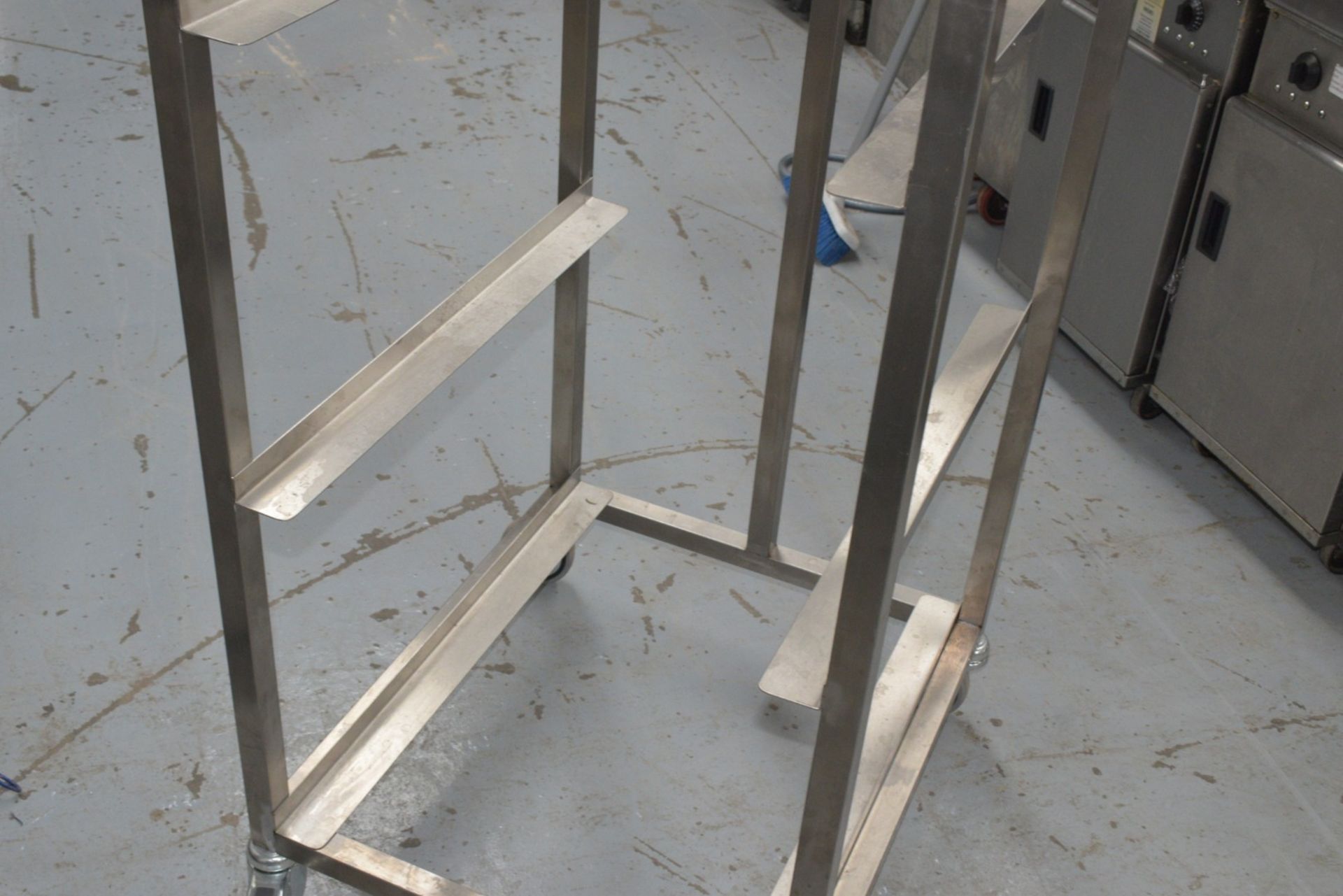 1 x Stainless Steel Mobile Tray Rack on Castors - Dimensions: H180 x W57 x D66 cms - Image 2 of 9