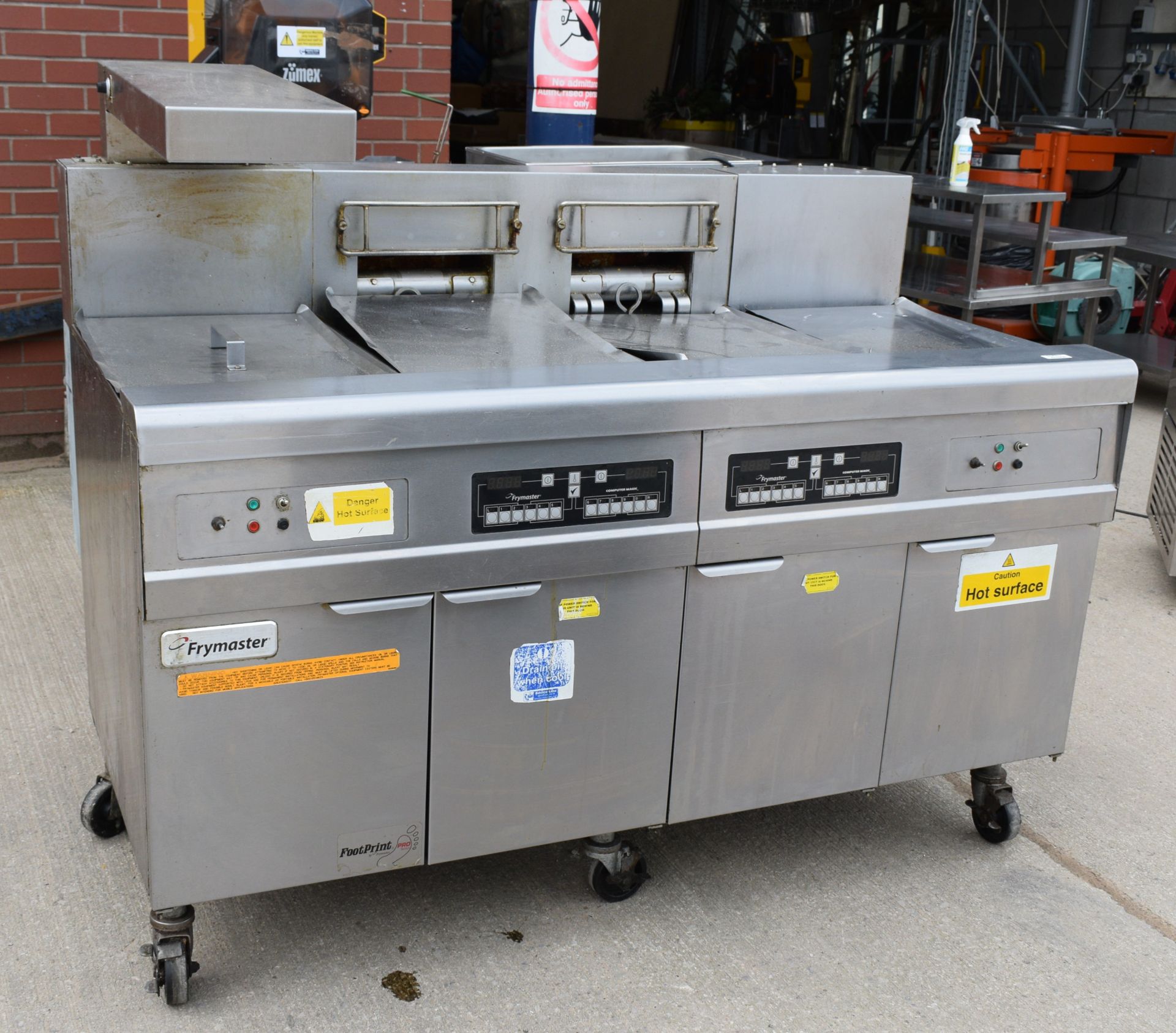 1 x Frymaster Twin Double Tank Electric 3 Phase Fryer with Built in Filtration and Chip Warmers - Image 12 of 14