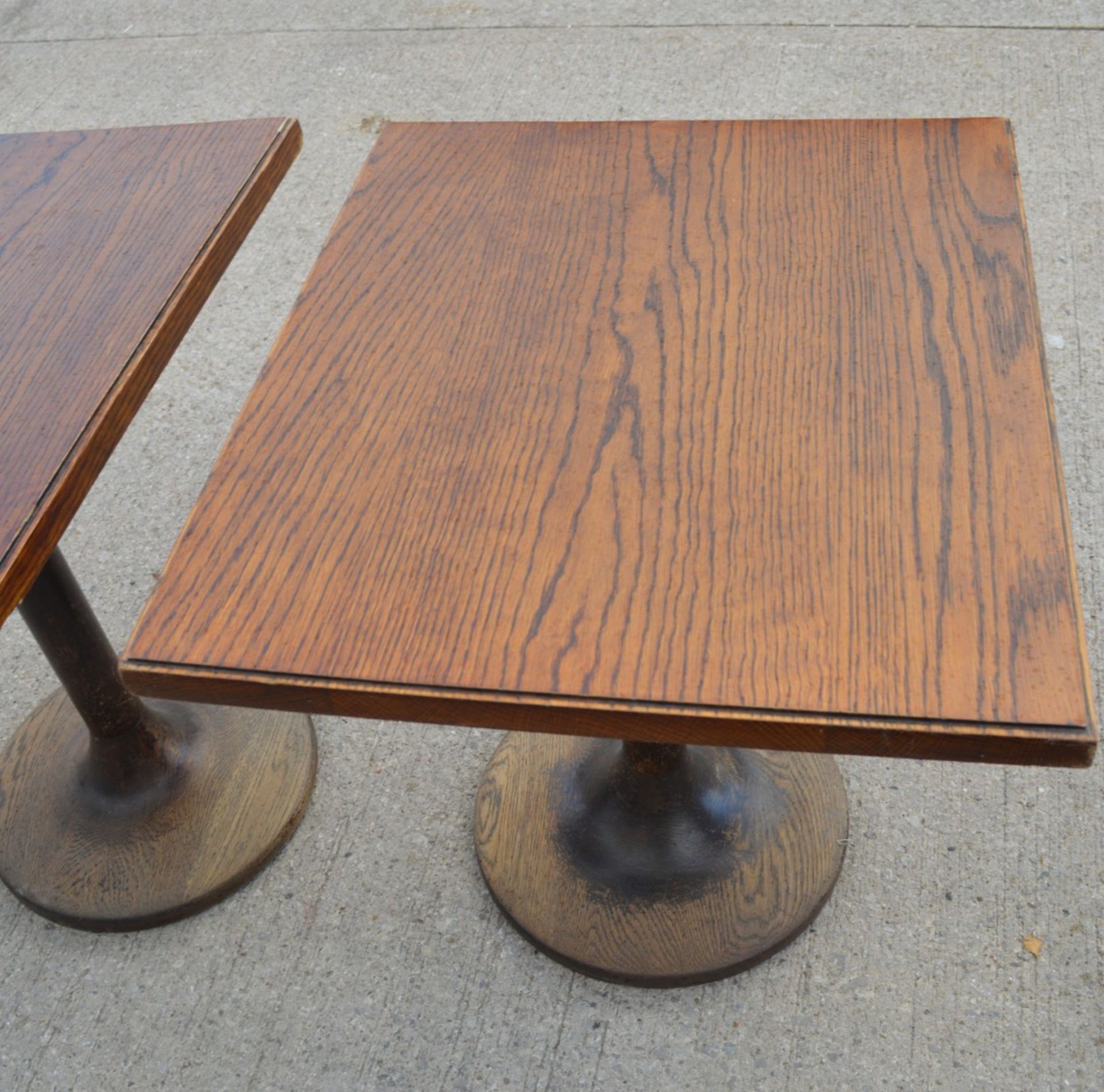1 x Restaurant Dining Table - Oak Wooden Top with Wooden Pedestal Base - Dimensions: H76 x W70 x D60 - Image 3 of 20