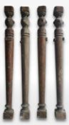 Lot (4) columns in oak, 18th H280x25x25
