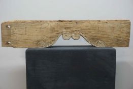 Oak lintel, Architectural element, top of a door surround dated 1544, 16th century H26x123x9