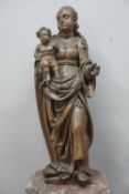 Sculpture in oak, Madonna and Child. Rhineland 16th century H84