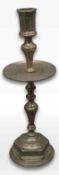 Bronze disc candlestick. 17th century H37