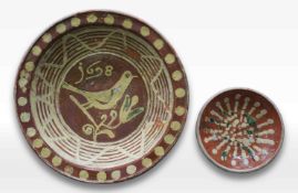 Lot (2) dishes in Werra pottery, Netherlands 17th Ã¸36/18