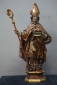 Limewood sculpture, polychrome representation of Saint Adelbert of Prague? Germany, late 17th