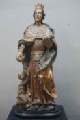 Polychrome sculpture in lime wood, Elisabeth of Hungary? France 18th H80
