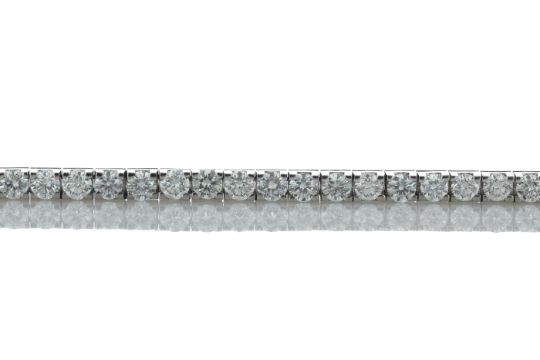 18ct White Gold Tennis Diamond Bracelet 10.09 Carats - Image 3 of 5