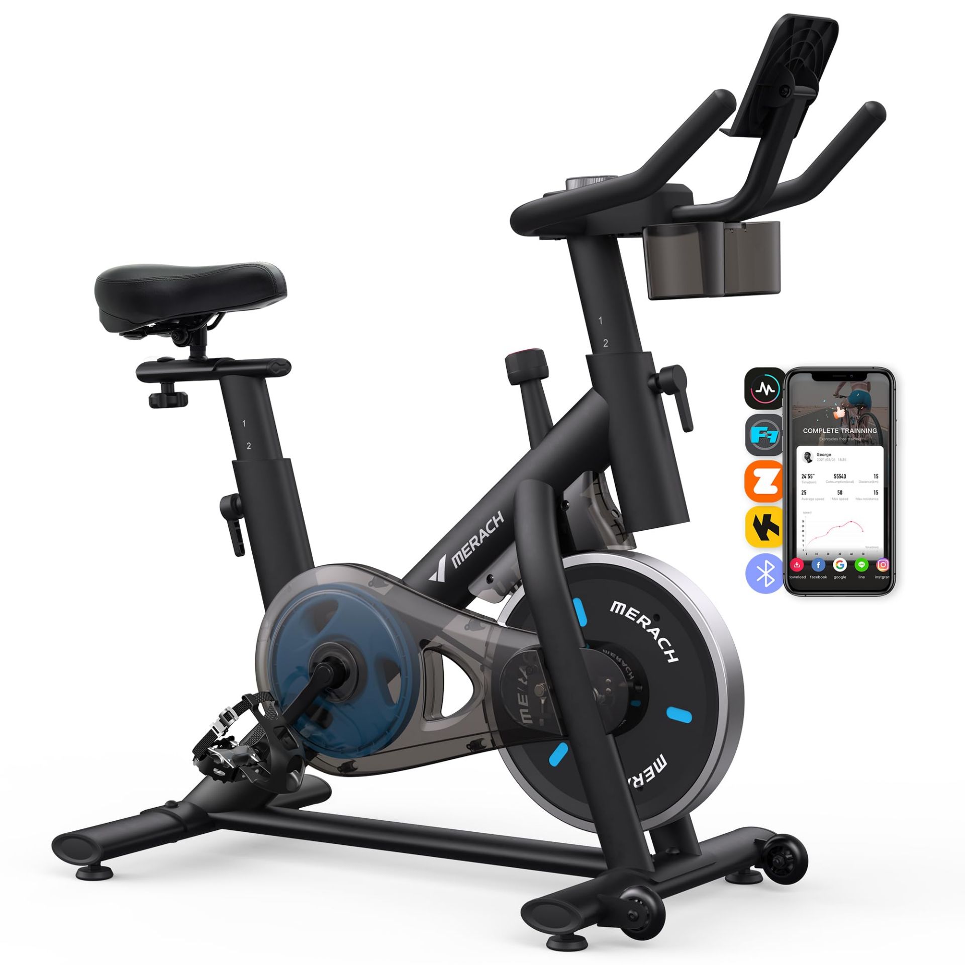 RRP £146.99 MERACH Exercise Bike with LED Display