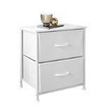 RRP £36.74 YORFULL White Bedside Table Chest of Drawers with 2