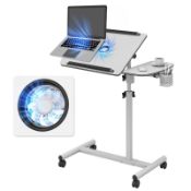 RRP £51.44 Warmiehomy Height Adjustable Computer Desk on Wheels