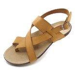 RRP £51.83 Harssidanzar Men's Leather Sandals For Summer GM202UK,Tan,size 7.5