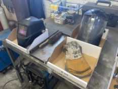 Lot with (3) Boxes including Welding Helmet, Shields and Gloves