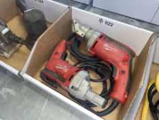 Lot with a Milwaukee 18 Ga. Electirc Shear and Milwaukee Electric Screwdriver