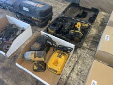 Lot with a DeWalt 18V Hand Drill including Various Chargers