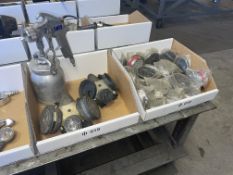 Lot with an Ackon Mdl. 100 Spray Gun, (2) Comfo Respirators and Respirator Cartidges
