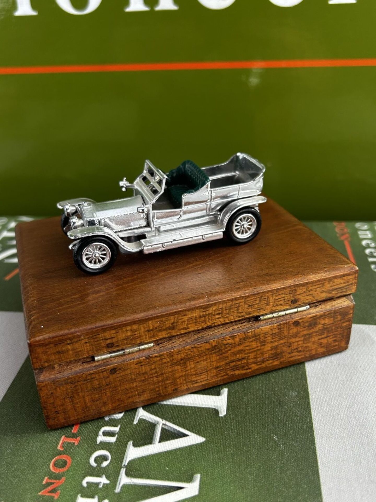 Vintage 1907 Rolls Royce Silver Ghost On A Solid Wood Teak Box. - Image 2 of 7