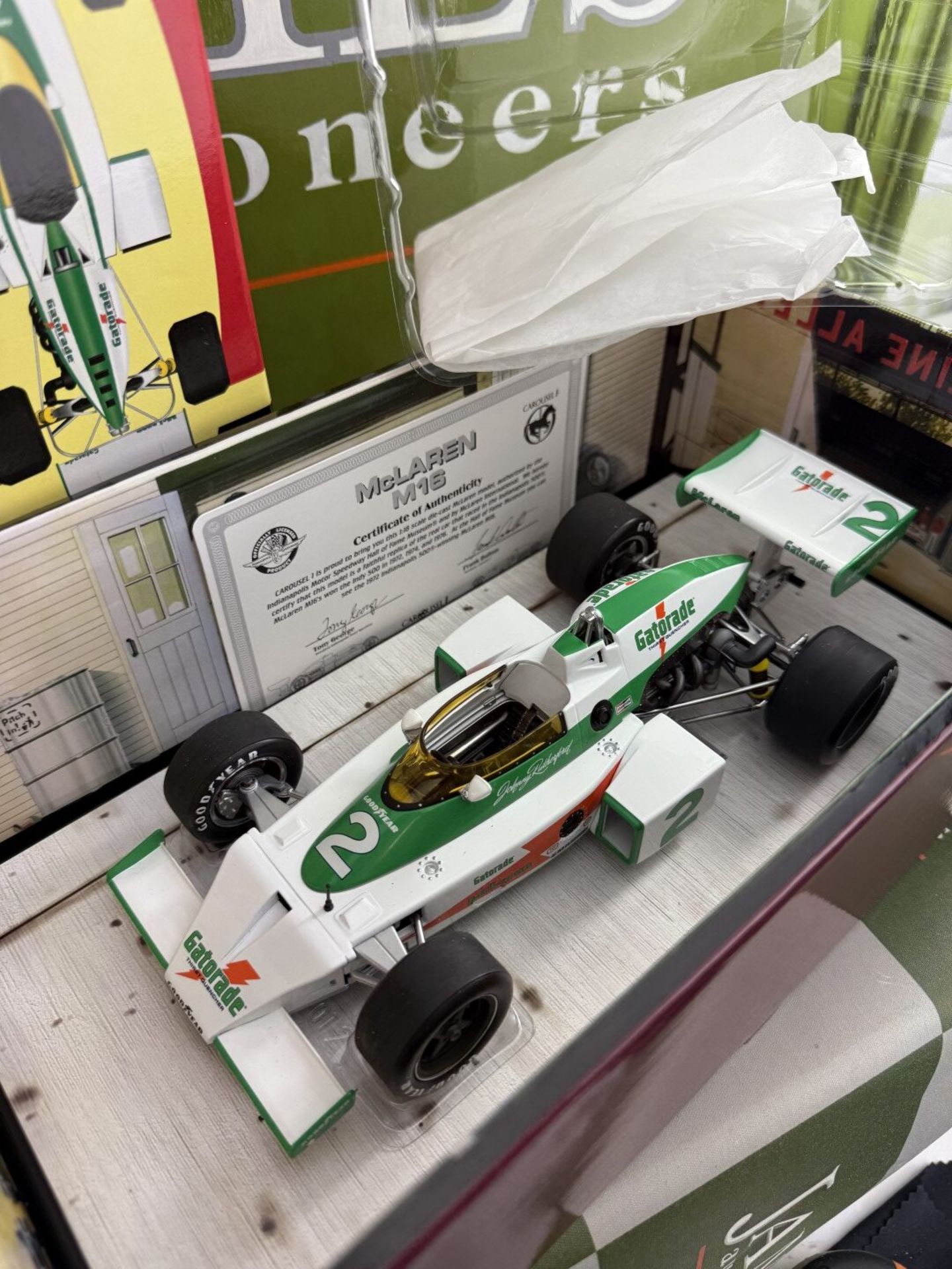 Carousel 1 AAR McLaren M16 1975 Indi 500 J. Rutherford.1:18 - Image 5 of 6